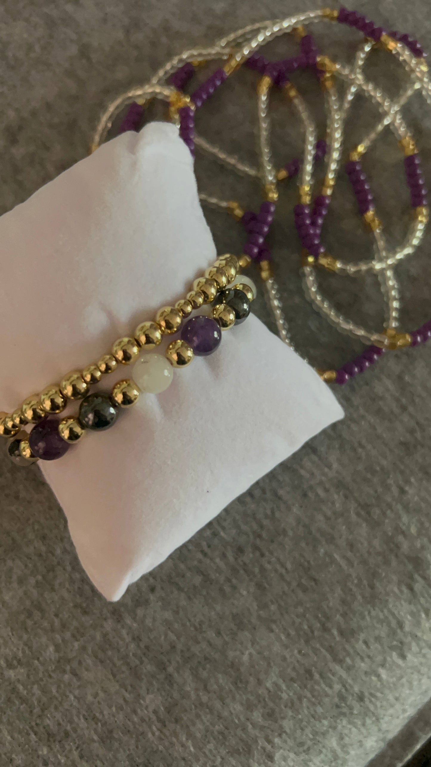 Beaded & Gold Bracelet Set
