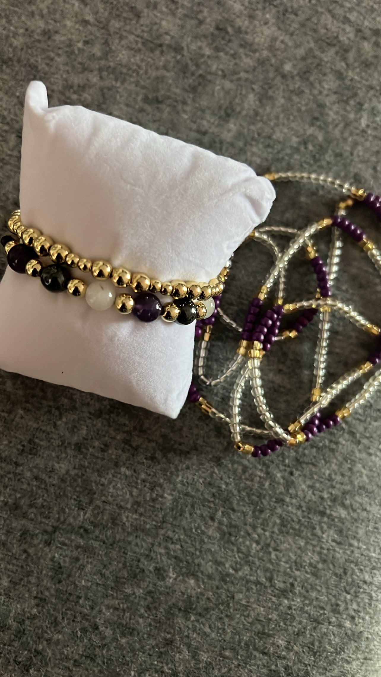 Beaded & Gold Bracelet Set
