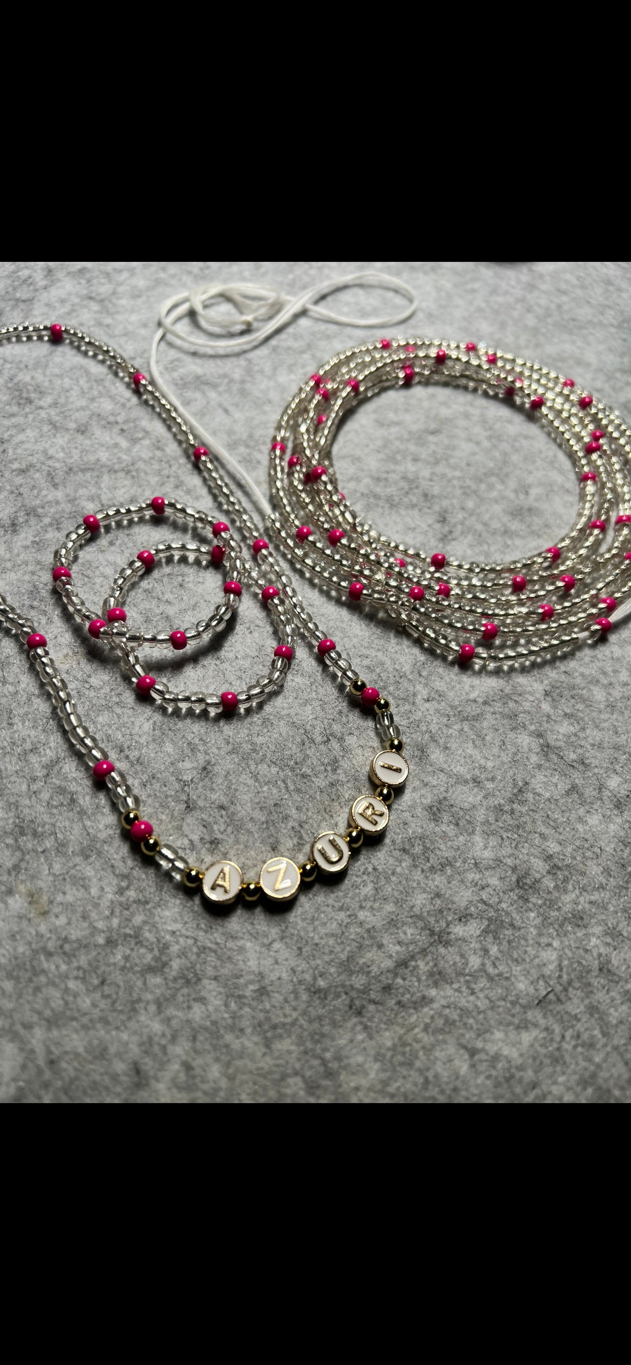 Personalized Name Necklace (White & Gold)