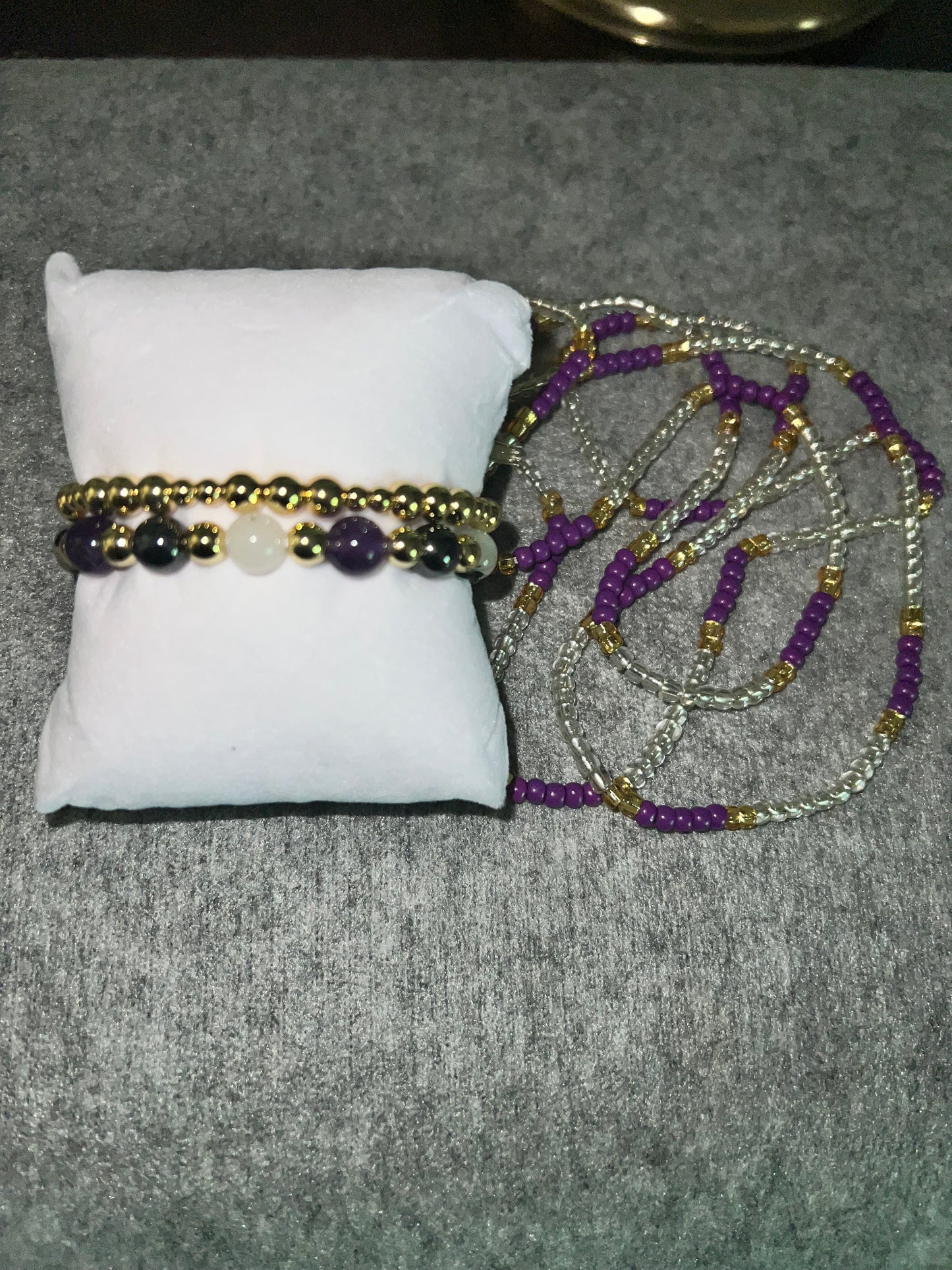 Beaded & Gold Bracelet Set
