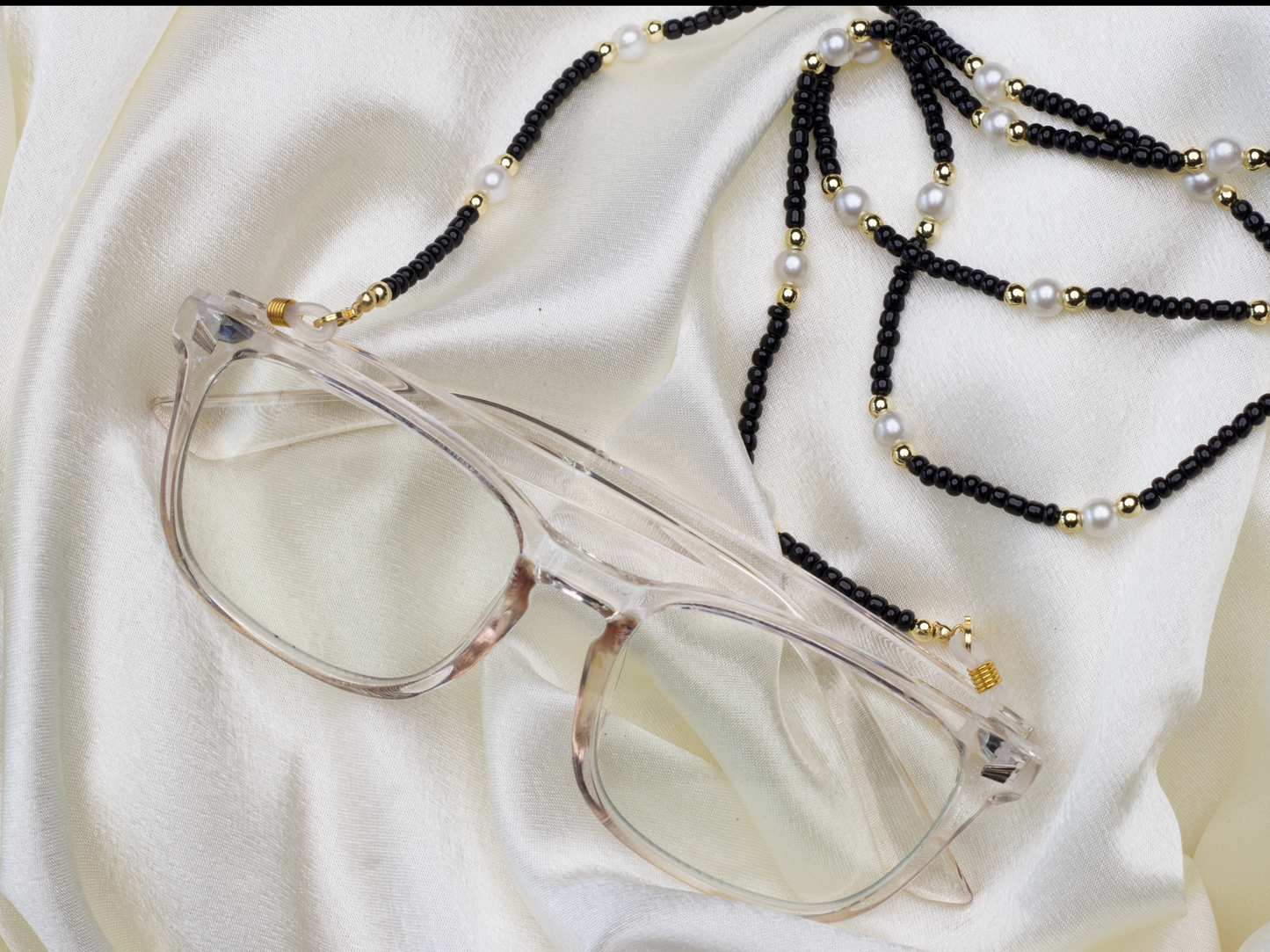 Fine gold beaded eye glasses chains