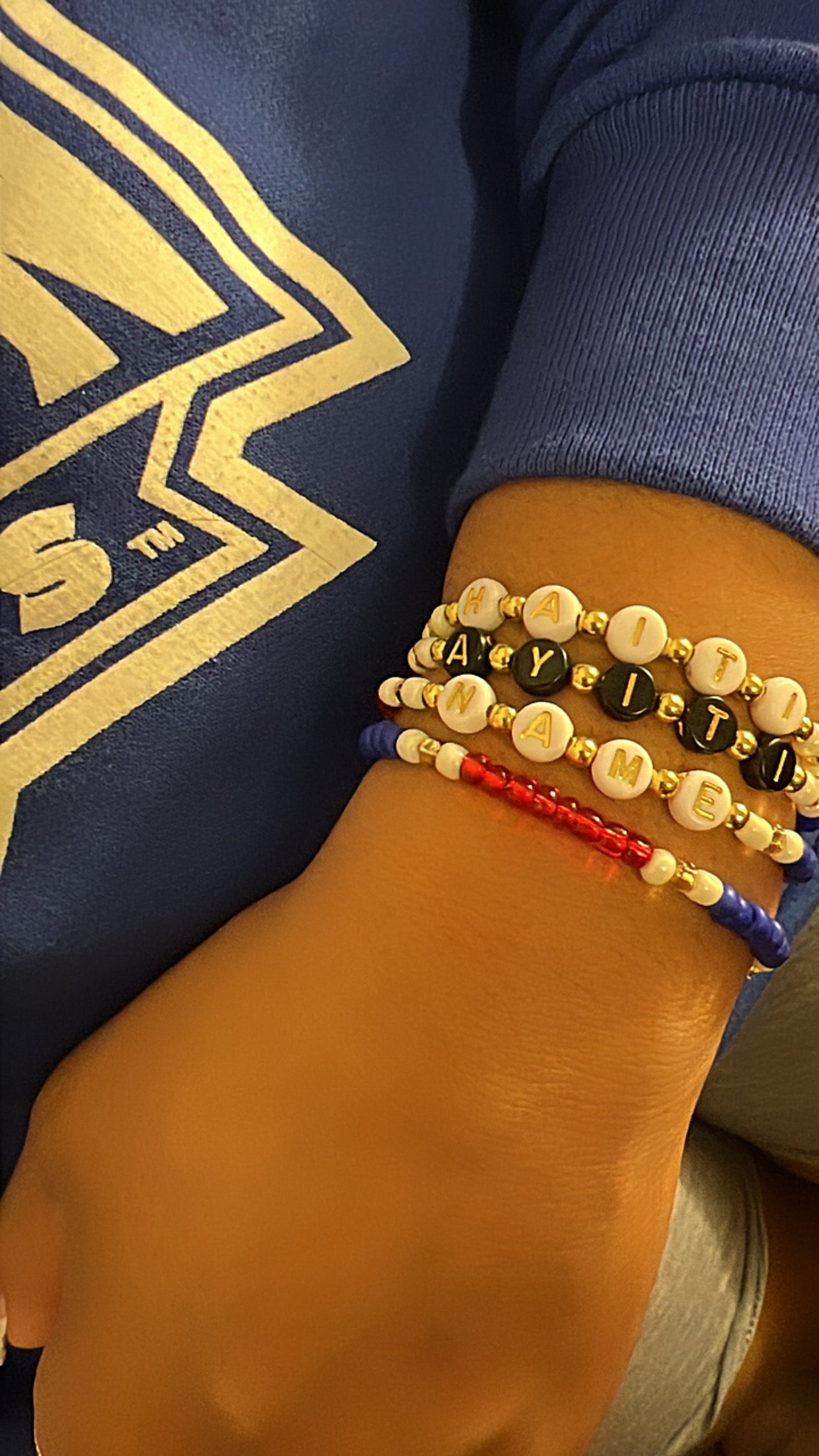 Personalized Name & Haiti, Ayiti Bracelet Set