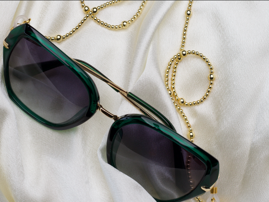 Fine gold beaded eye glasses chains